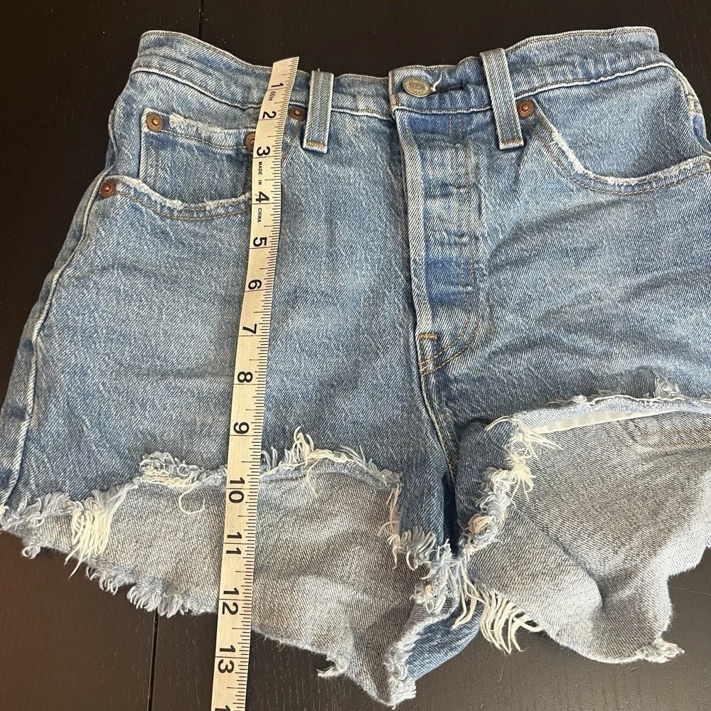 Levi's 501 High Rise Button‎ Fly Denim Mini Cut Off Shorts Womens 25 Medium Wash